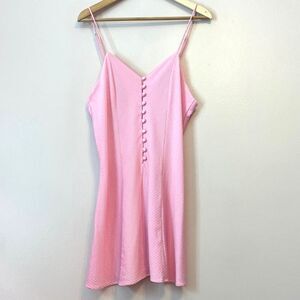 Victorias Secret Vtg Gold Label Pink Button Front Slip Dress Nightie Small 90s